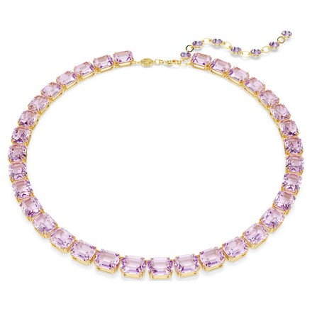 Swarovski collier Millenia Tennis Octagon cut, Purple, Gold-tone plated - 5705754 Swarovski collier Millenia Tennis Octagon cut, Purple, Gold-tone plated - 5705754