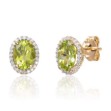 Diamant øredobber i gull 14 kt med 0,27 ct  WSI og peridot - 47395