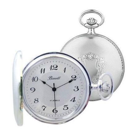 Bonett lommeur mekanisk forsølvet, diameter 51 mm - 461S Bonett lommeur mekanisk forsølvet, diameter 51 mm - 461S