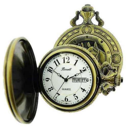 Bonett lommeur, antikk hest inkl. kjedee - 439 Bonett lommeur, antikk hest inkl. kjedee - 439