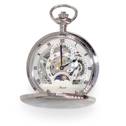 Bonett lommeur, mekanisk m/månefase inkl. kjede - 438 Bonett lommeur, mekanisk m/månefase inkl. kjede - 438
