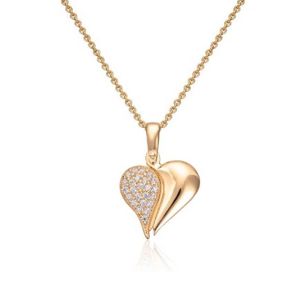 Gullsmykke hjerte "Hidden Message" i 14K med zirkonia - 27589 Gullsmykke hjerte "Hidden Message" i 14K med zirkonia - 27589