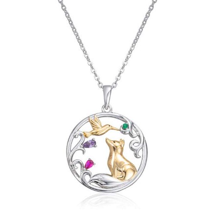 Smykke i sølv forgylt og rhodinert med cirkoner - 3048742 Smykke i sølv forgylt og rhodinert med cirkoner - 3048742