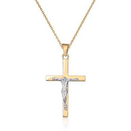 Gullsmykke kors krusifiks i 14K gult gull - 27493 Gullsmykke kors krusifiks i 14K gult gull - 27493