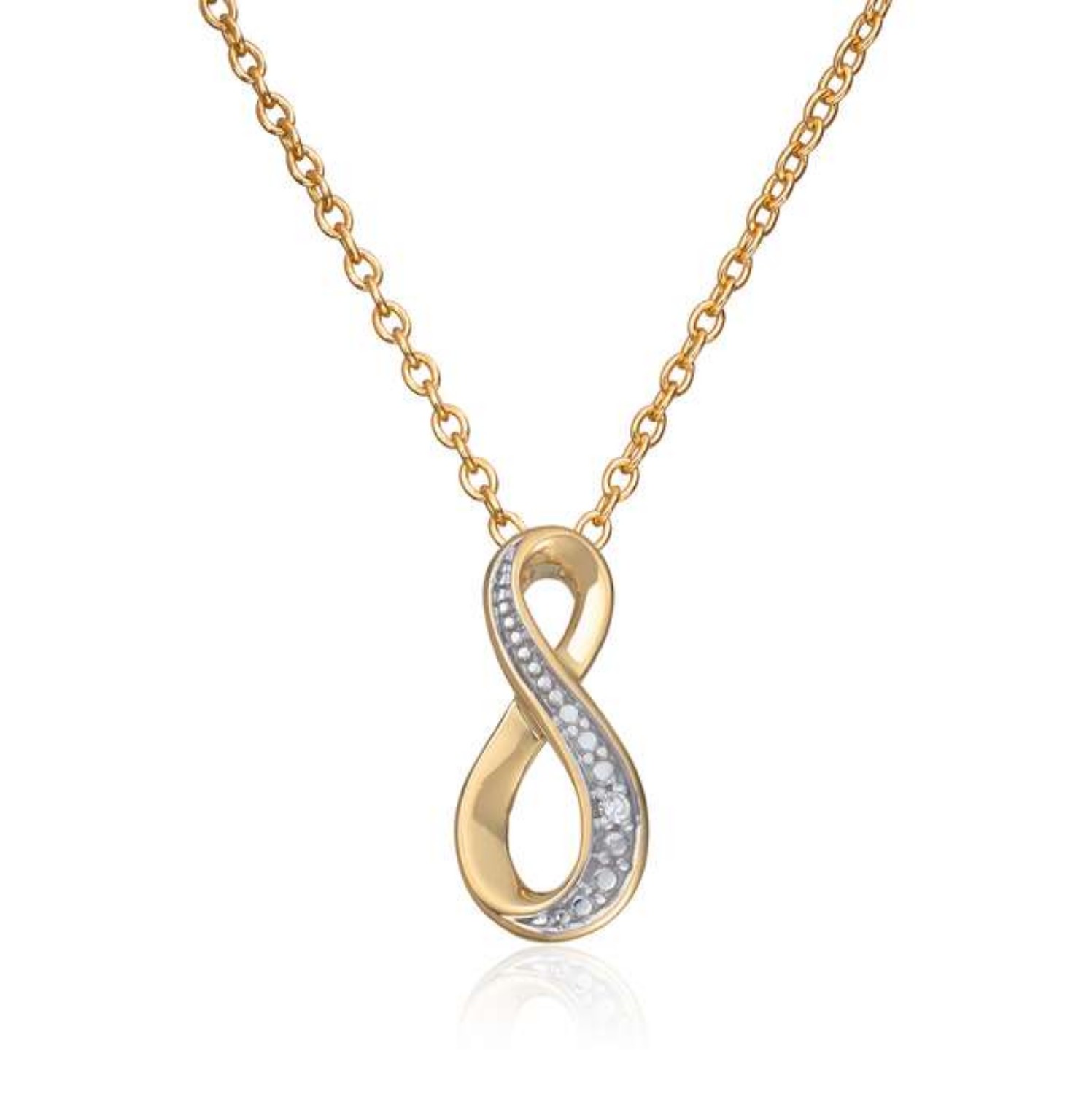 Smykke Evighetstegn i 14K gult gull med 0,003ct WSI diamanter - 27486