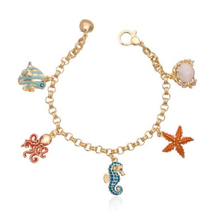 Armbånd i sølv forgylt med charms - 3020819 Armbånd i sølv forgylt med charms - 3020819