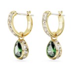 Swarovski øredobber Chroma drop Pear cut, Green, Gold-tone plated