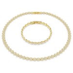 Swarovski smykkesett Una Angelic Round cut, White, Gold-tone plated - 5720506