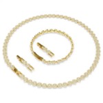 Swarovski smykkesett Una Angelic Round cut, White, Gold-tone plated - 5720506