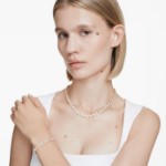 Swarovski smykkesett Una Angelic Round cut, White, Gold-tone plated - 5720506