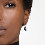 Swarovski øredobber Sublima drop Crystal pearl, Asymmetrical design, Moon, Multicolored, Rose gold-tone plated - 5671569