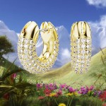 Swarovski øredobber Dextera hoop earrings Pavé, White, Gold-tone plated - 5636530