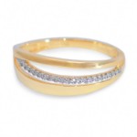 Gullring i 14 kt gull med zirkonia - bur594085