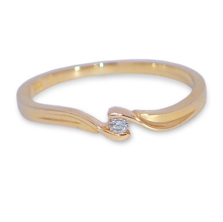 Diamantring i 14kt gult gull med diamanter 0,03 ct TW-Si - coc5000316 Diamantring i 14kt gult gull med diamanter 0,03 ct TW-Si - coc5000316