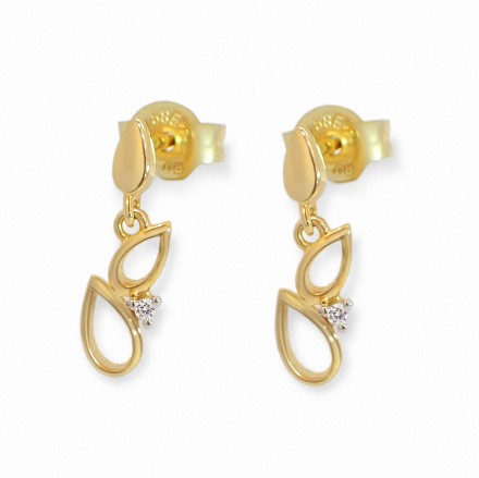 Diamant øredobber i 14kt gull med diamanter 0,016 ct W-Si - bur738128 Diamant øredobber i 14kt gull med diamanter 0,016 ct W-Si - bur738128