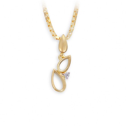 Diamant smykke i gull 14kt med diamanter 0,015 ct W-Si - bur242735 Diamant smykke i gull 14kt med diamanter 0,015 ct W-Si - bur242735