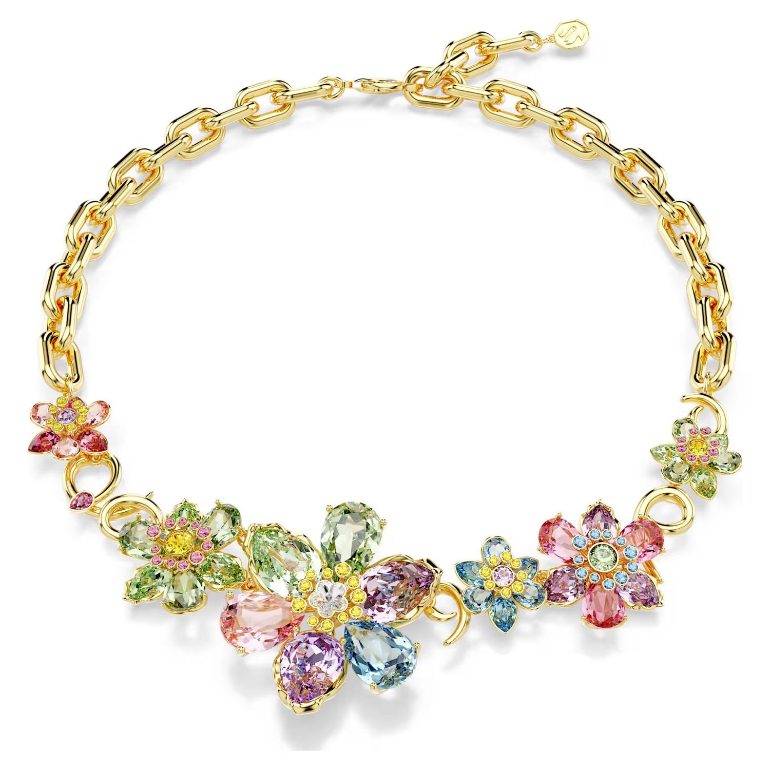 Swarovski collier Idyllia Mixed cuts, Flower, Multicolored, Gold-tone plated - 5709030
