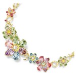 Swarovski collier Idyllia Mixed cuts, Flower, Multicolored, Gold-tone plated - 5709030