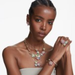 Swarovski collier Idyllia Mixed cuts, Flower, Multicolored, Gold-tone plated - 5709030
