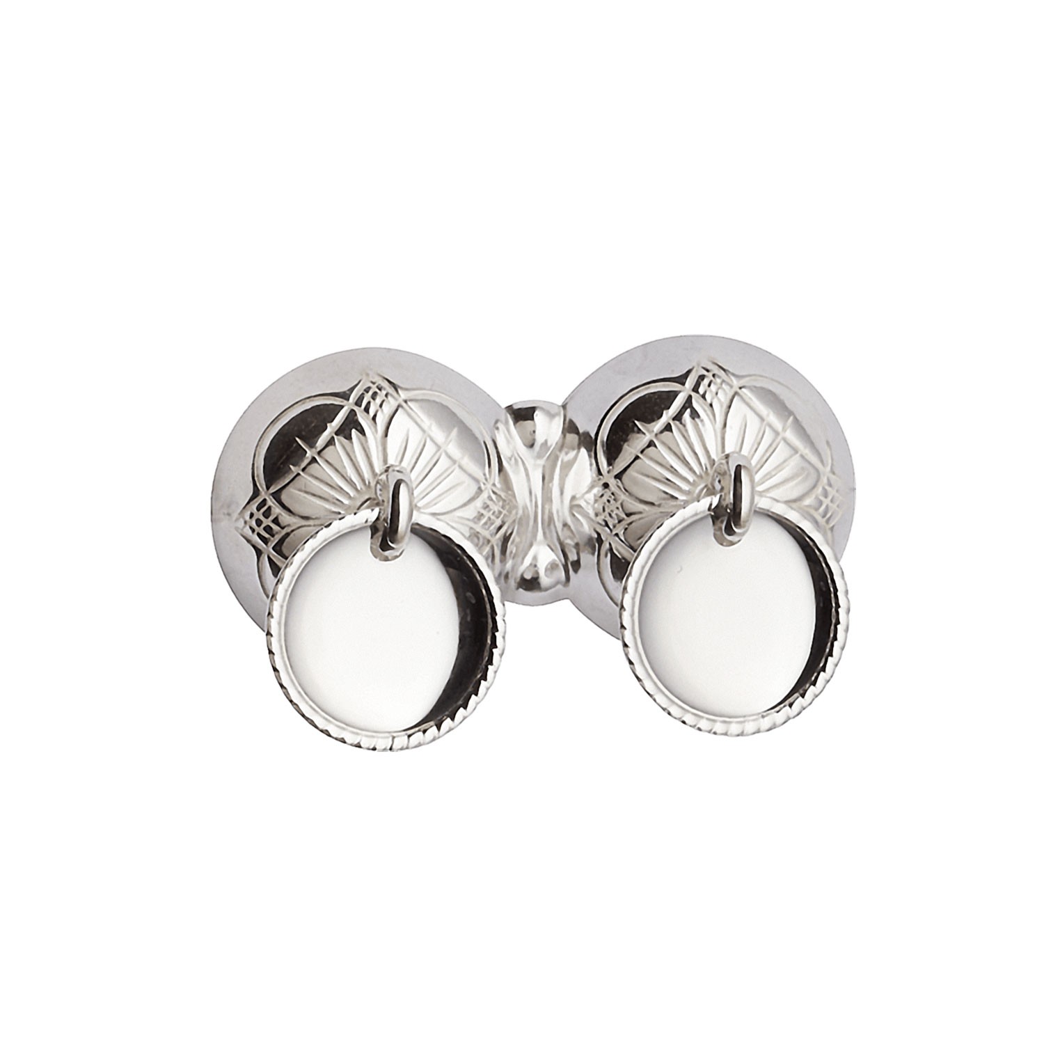 Halsknapp kvit, oksidert - 222400