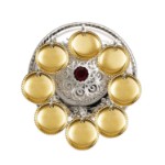 Barnesølje i hvit  og forgylt sølv