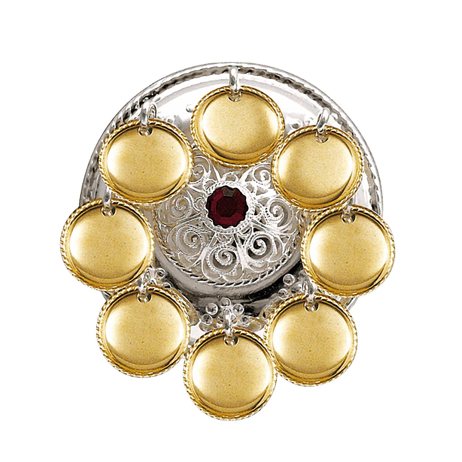 Barnesølje i hvit  og forgylt sølv