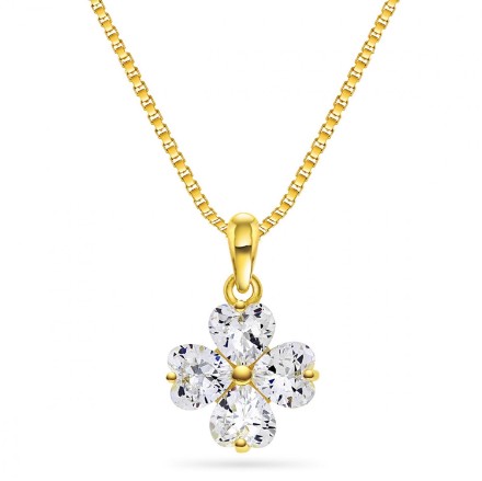 Smykke Firkløver i forgylt sølv med zirkonia - 67875 Smykke Firkløver i forgylt sølv med zirkonia - 67875