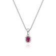 Diamantsmykke rosett i gull med 0,034 ct W-Si og rubin - 27228