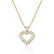 Diamantsmykke hjerte 0.26ct WSI diamanter i gult gull - 27416