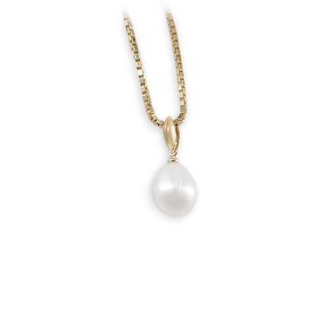 Smykke i 14kt gull med perle - bur210895 Smykke i 14kt gull med perle - bur210895