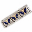 Stål charms i samme størrelse som de mest kjente armbåndene av samme type, Blå sommerfugl - 43010469