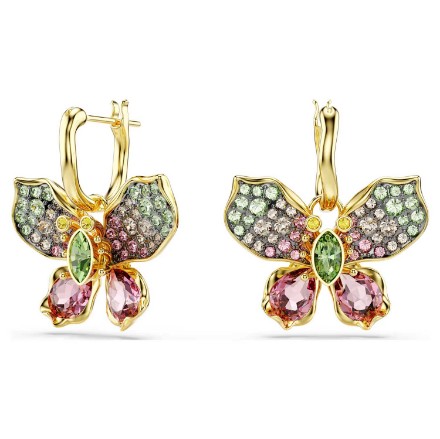Swarovski øredobber Idyllia drop earrings Mixed cuts, Pavé, Butterfly, Multicolored, Gold-tone plated - 5709953 Swarovski øredobber Idyllia drop earrings Mixed cuts, Pavé, Butterfly, Multicolored, Gold-tone plated - 5709953