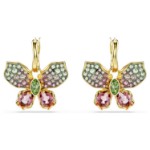Swarovski øredobber Idyllia drop earrings Mixed cuts, Pavé, Butterfly, Multicolored, Gold-tone plated - 5709953