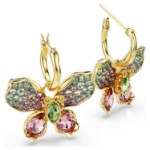 Swarovski øredobber Idyllia drop earrings Mixed cuts, Pavé, Butterfly, Multicolored, Gold-tone plated - 5709953