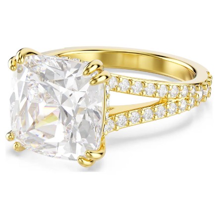 Swarovski Stilla cocktail ring Square cut, White, Gold-tone plated - 5693501 Swarovski Stilla cocktail ring Square cut, White, Gold-tone plated - 5693501