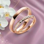 Gifteringer i rosé gull 14 kt, 2.5 mm & 3 mm. GERSTNER - 28707