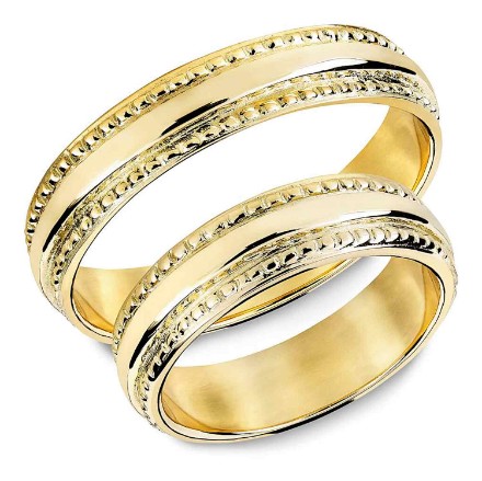 Gifteringer i gult gull  14kt,  5,5 mm. SNORRE– 60155 Gifteringer i gult gull  14kt,  5,5 mm. SNORRE– 60155