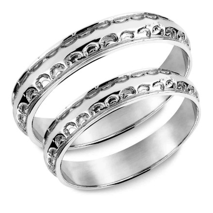 Gifteringer i hvitt gull  14kt,  4,5 mm. SNORRE– 61345 Gifteringer i hvitt gull  14kt,  4,5 mm. SNORRE– 61345