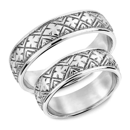 Gifteringer i hvitt gull  14kt,  5,7 mm. SNORRE– 61957 Gifteringer i hvitt gull  14kt,  5,7 mm. SNORRE– 61957