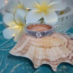 Iselin alliansering i hvitt gull med 0,20 ct diamant - 8501020