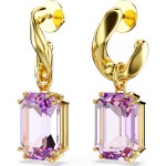 Swarovski øredobber Millenia drop earrings Octagon cut, Purple, Gold-tone plated - 5694784