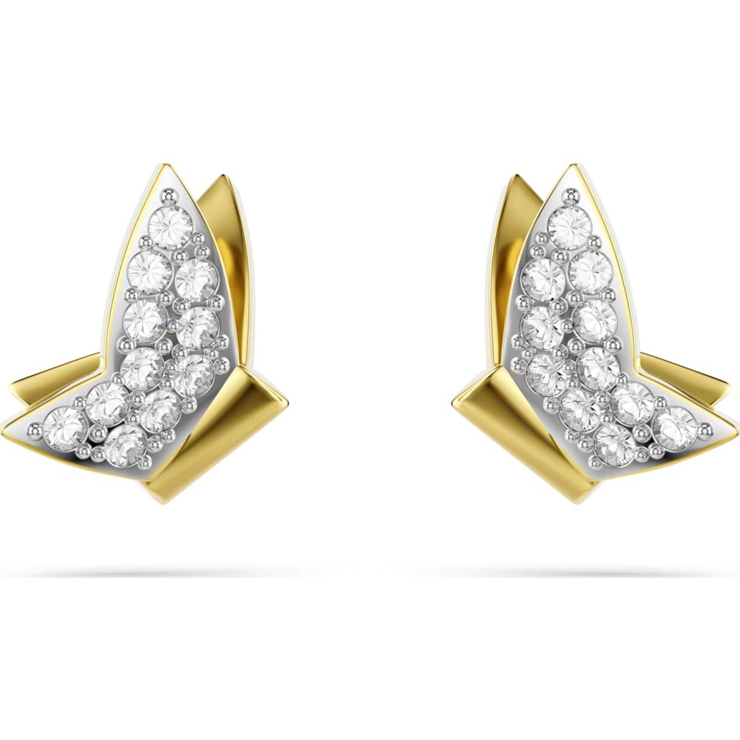 Swarovski øredobber Idyllia Lilia stud earrings Butterfly, White, Gold-tone plated - 5736070