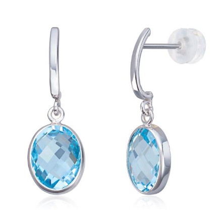 Øredobber i 14 kt hvitt gull med topas - 47545 Øredobber i 14 kt hvitt gull med topas - 47545