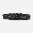 Armbånd FELIX svart skinn i stål 16,5-21,5 cm / 10 mm - 365656