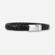 Armbånd MARC svart skinn i stål 20 cm / 8 mm - 362600