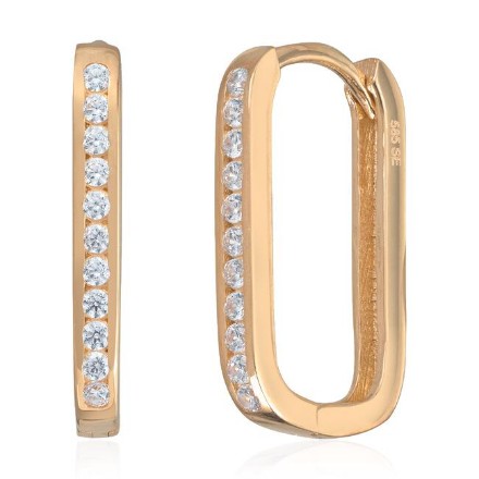 Øredobber i 14 kt gult gull med zirkoner - 47615 Øredobber i 14 kt gult gull med zirkoner - 47615