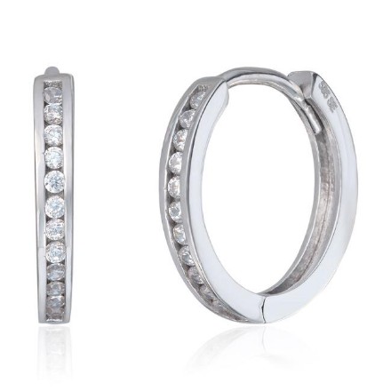 Øredobber i 14 kt hvitt gull med zirkonia - 47637 Øredobber i 14 kt hvitt gull med zirkonia - 47637