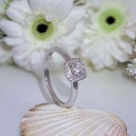Diamantring med 0.34 ct,  hvitt gull 18 kt - 19011