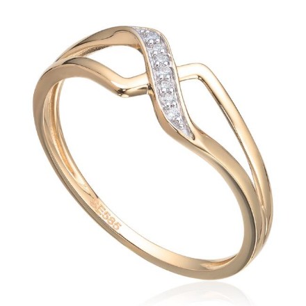 Diamantring i 14kt gult gull med 0,032 ct W-Si - 57568 Diamantring i 14kt gult gull med 0,032 ct W-Si - 57568