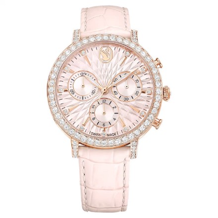 Swarovski klokke Matrix Tennis Chrono watch Swiss Made, Leather strap, Pink, Rose gold-tone finish - 5698300 Swarovski klokke Matrix Tennis Chrono watch Swiss Made, Leather strap, Pink, Rose gold-tone finish - 5698300
